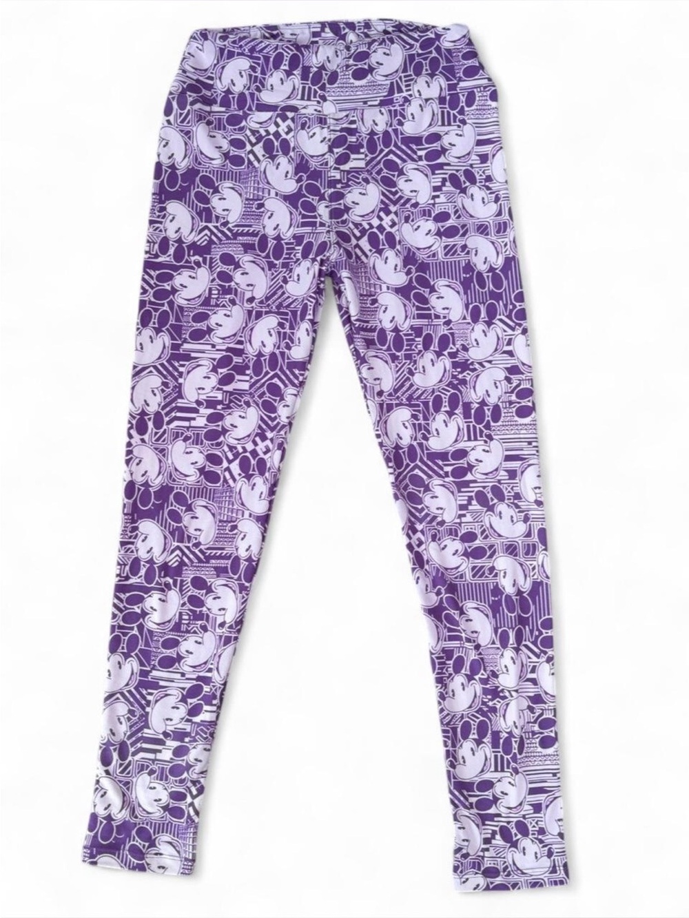 LuLaRoe Disney Mickey Mouse Leggings, Purple and White, One Size